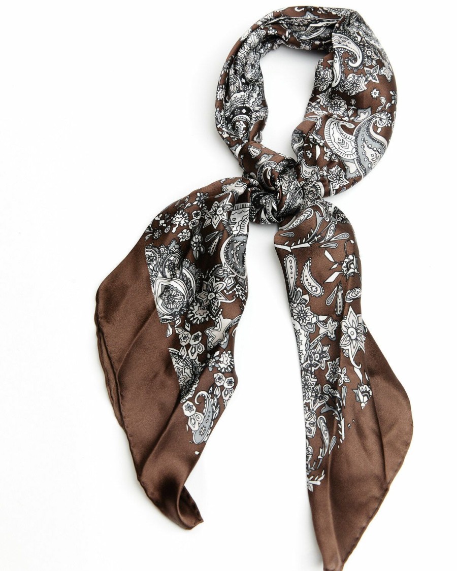 Men Cody James | Cody James Men'S Screen Printed Wild Rag Silk Scarf Discount