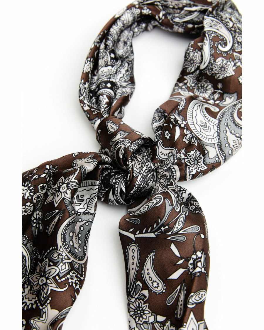 Men Cody James | Cody James Men'S Screen Printed Wild Rag Silk Scarf Discount