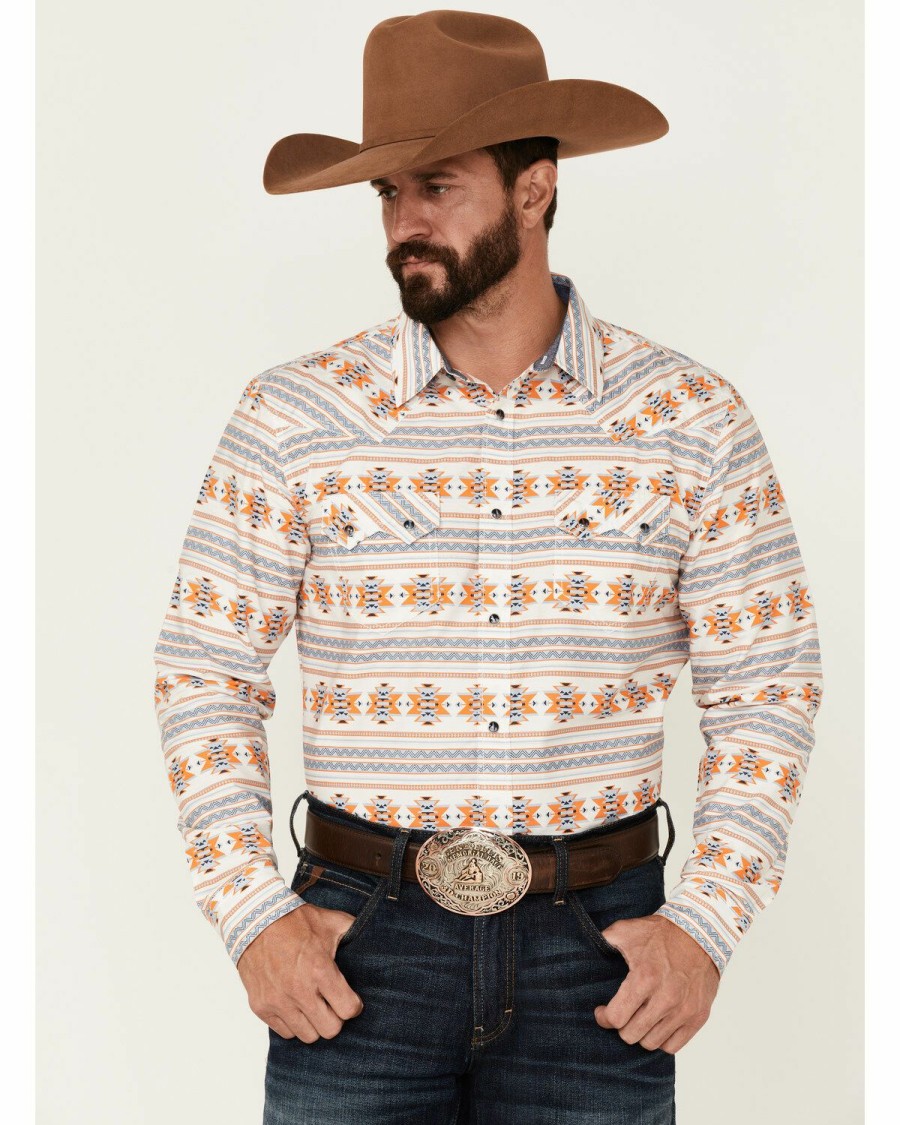 Gifts Cody James | Cody James Men'S Gold Heritage Southwestern Print Long Sleeve Snap Western Shirt Sale