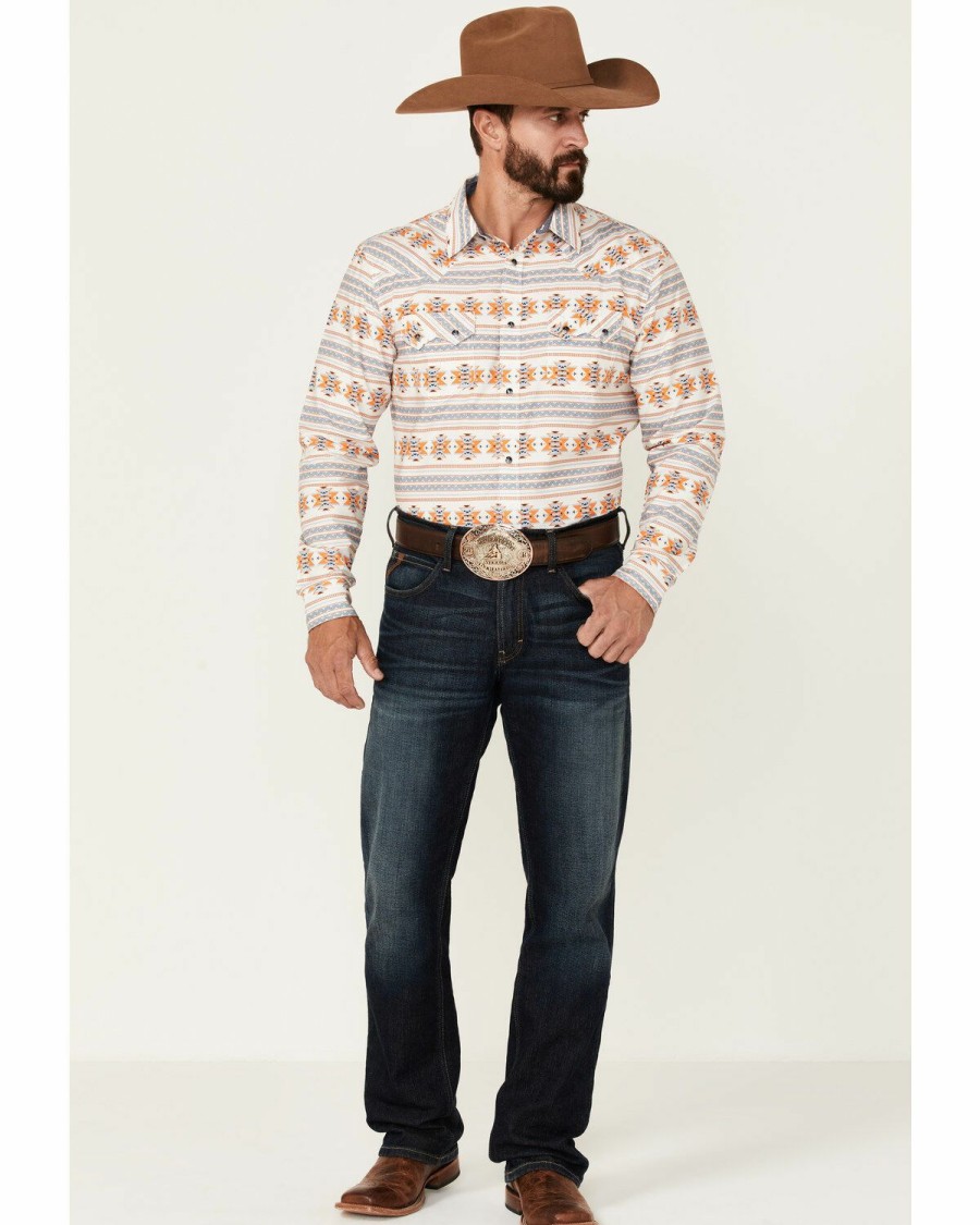 Gifts Cody James | Cody James Men'S Gold Heritage Southwestern Print Long Sleeve Snap Western Shirt Sale