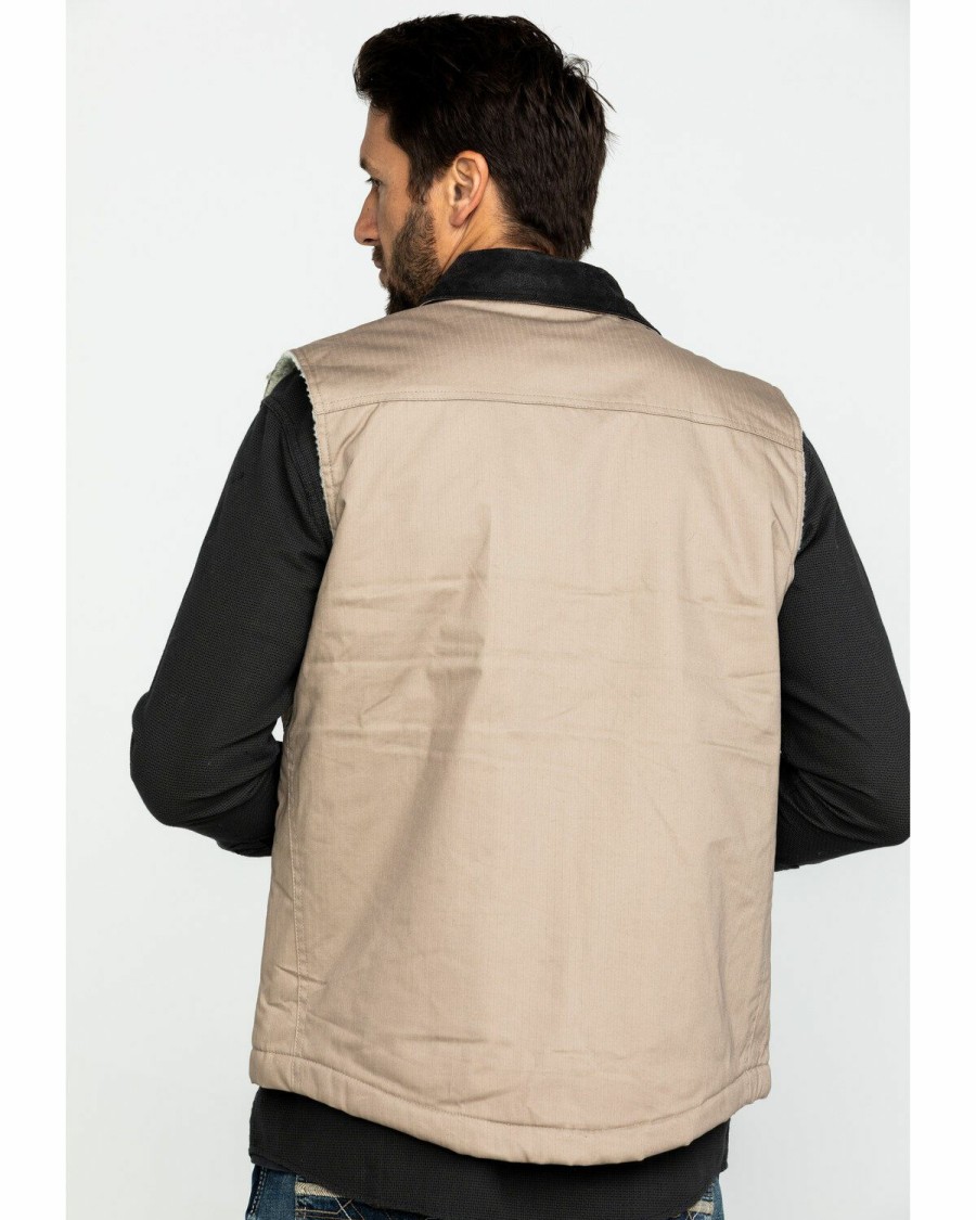 Men Cody James | Cody James Men'S Tan Ranchero Timberwolf Canvas Vest Online