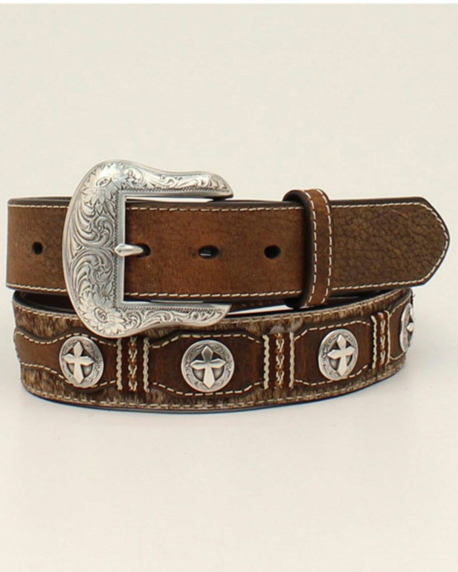 Men Cody James | Cody James Men'S Hair-On Cross Concho Western Belt Outlet