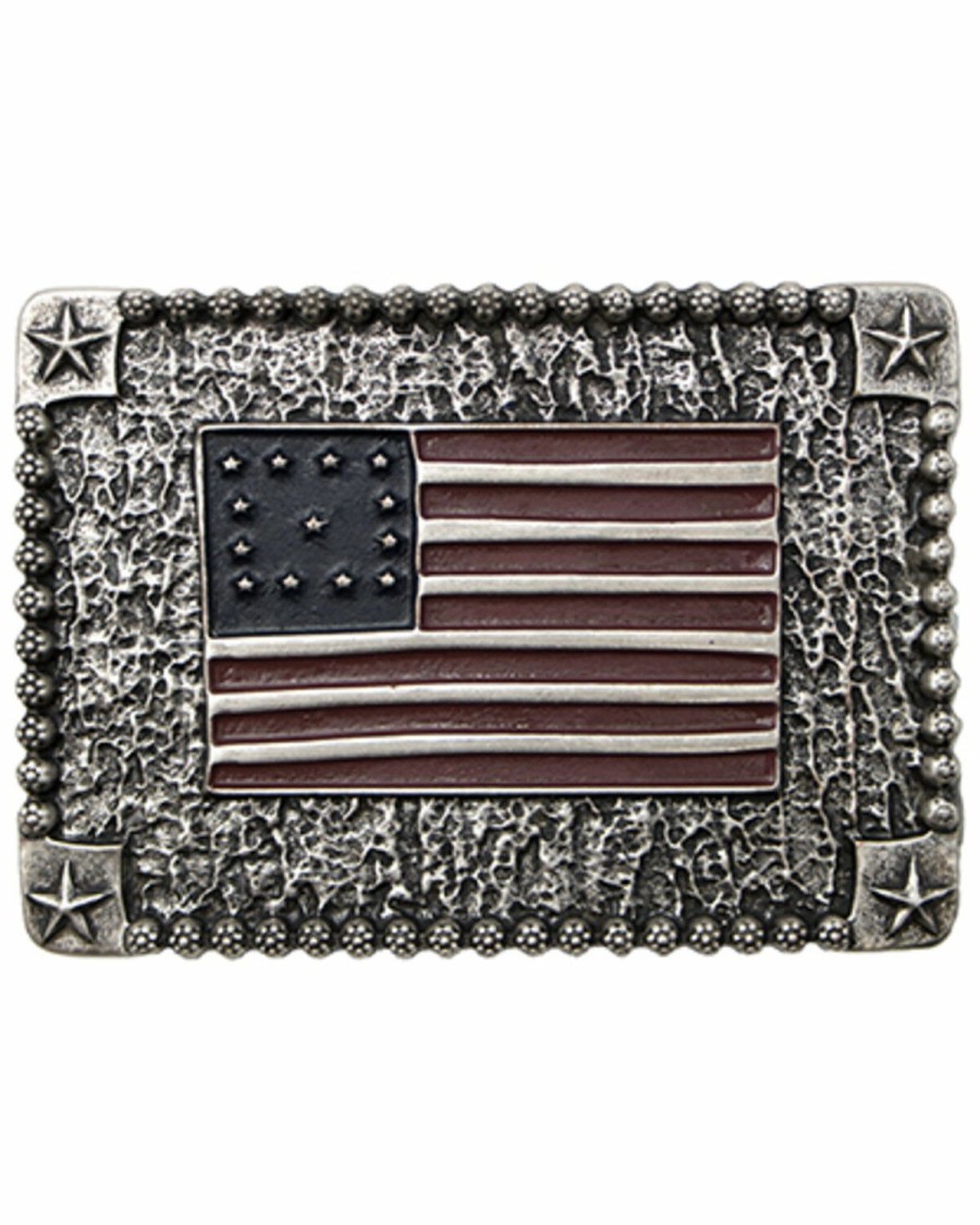 Men Cody James | Cody James Men'S American Flag Textured Belt Buckle Discount