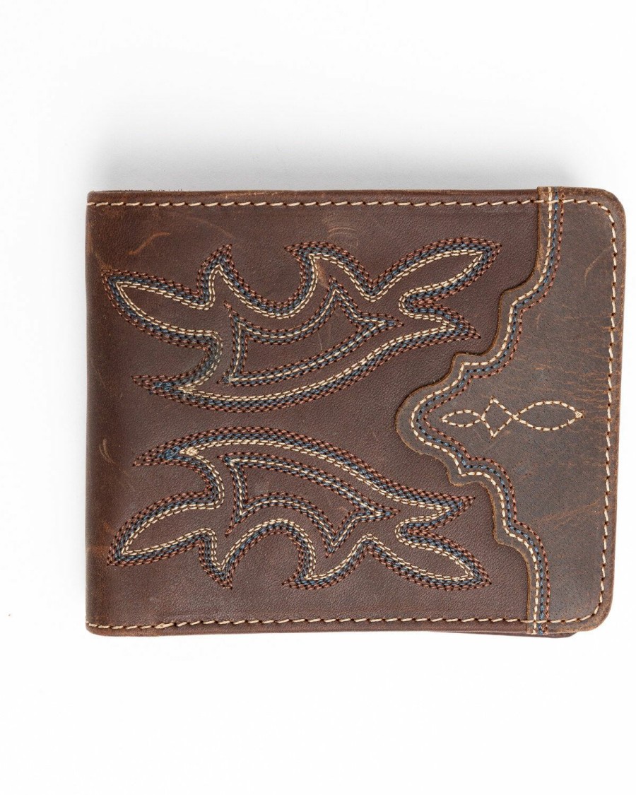 Men Cody James | Cody James Men'S Stitched Bi-Fold Leather Wallet Sale