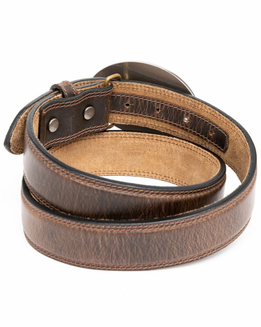 Men Cody James | Cody James Men'S Brown American Flag Oval Western Buckle Belt Online