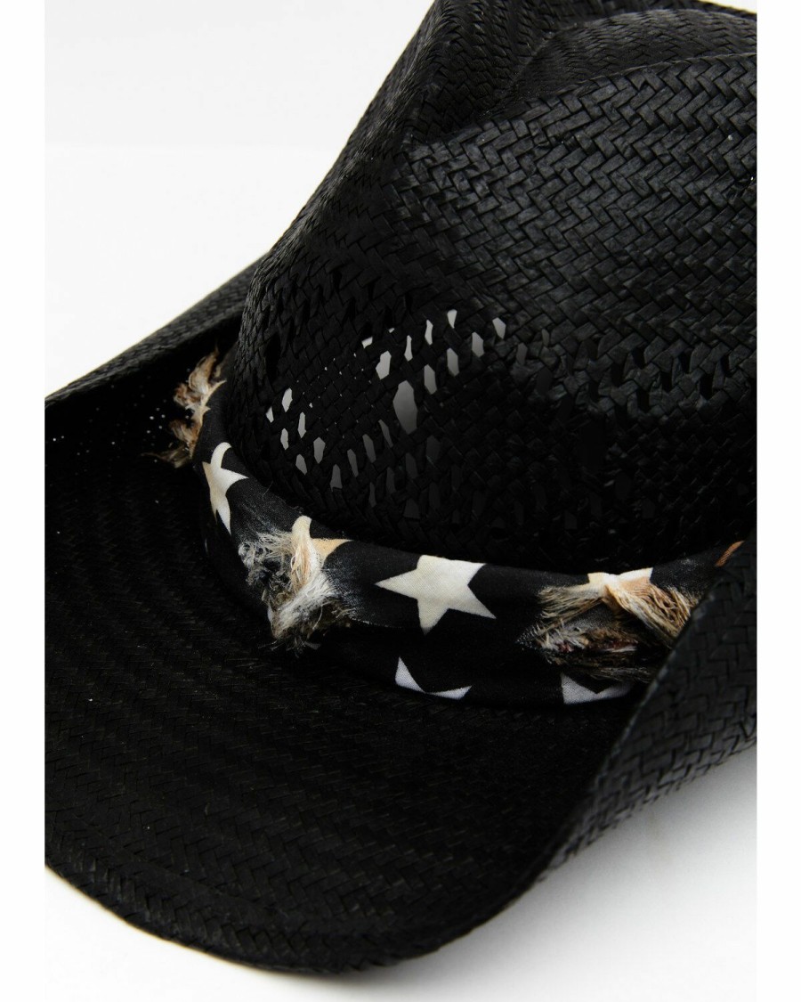 Gifts Cody James | Cody James Men'S Black Here Comes Trouble Toyo Straw Western Hat Discount