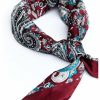 Men Cody James | Cody James Men'S Silk Burgundy Paisley Wild Rag Scarf Discount