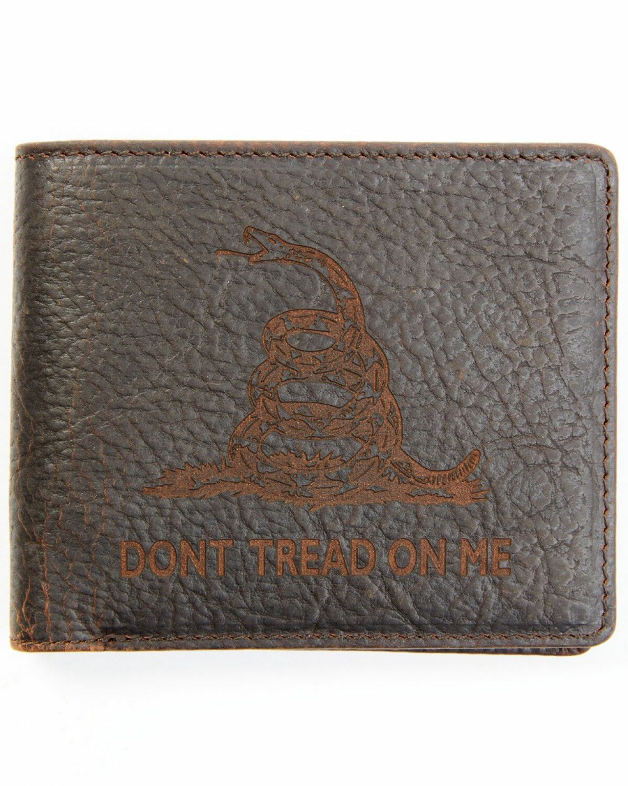 Men Cody James | Cody James Men'S Brown Don'T Tread On Me Bifold Wallet Outlet