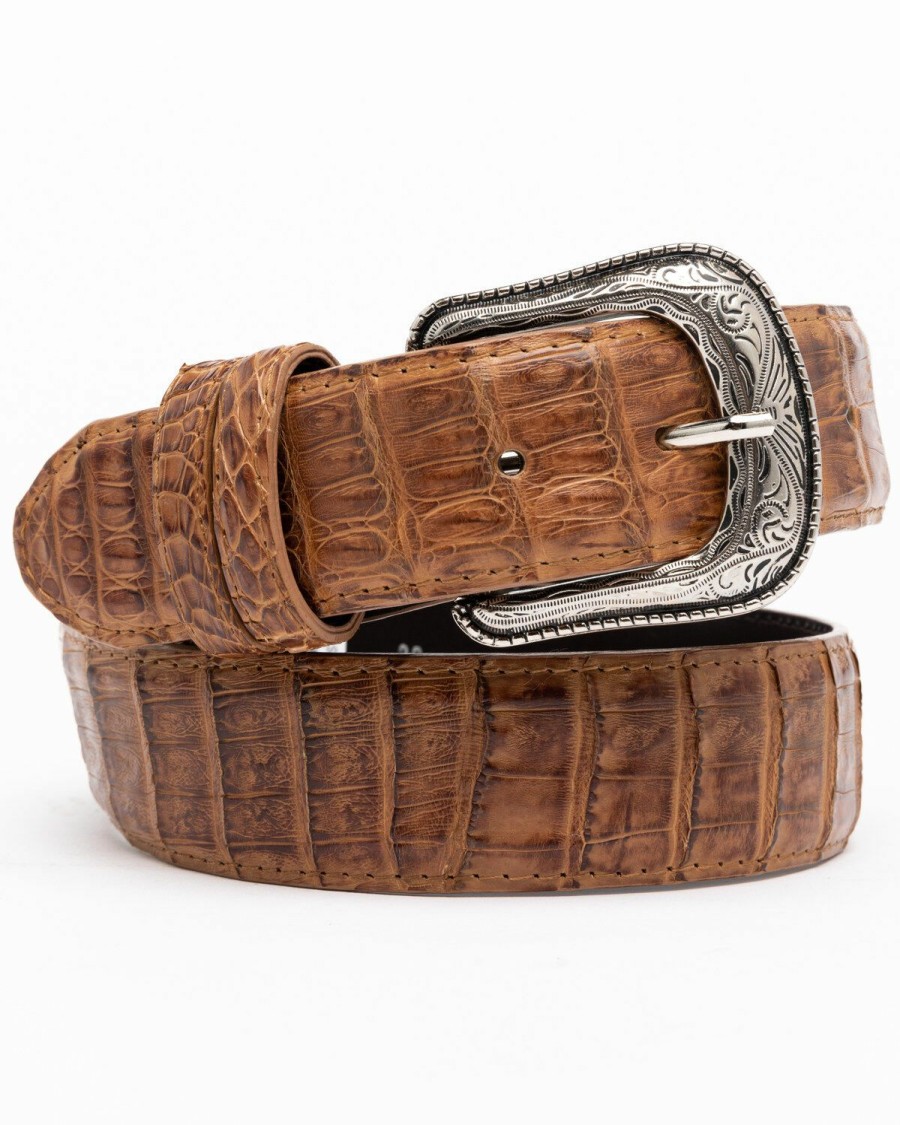 Men Cody James | Cody James Men'S Brown Hornback Caiman Exotic Belt Online