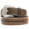 Men Cody James | Cody James Men'S Brown Hair-On Basketweave Studded Leather Belt Online