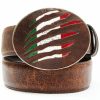 Men Cody James | Cody James Men'S Mexican Flag Slash Brown Leather Belt Online