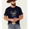 Men Cody James | Cody James Men'S Heather Navy Eagle Western Graphic Short Sleeve T-Shirt Outlet