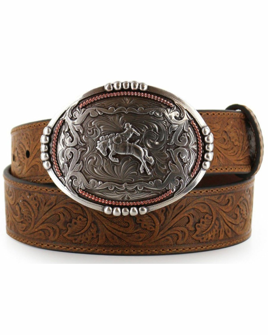 Men Cody James | Cody James Men'S Tooled Leather Belt And Buckle Sale