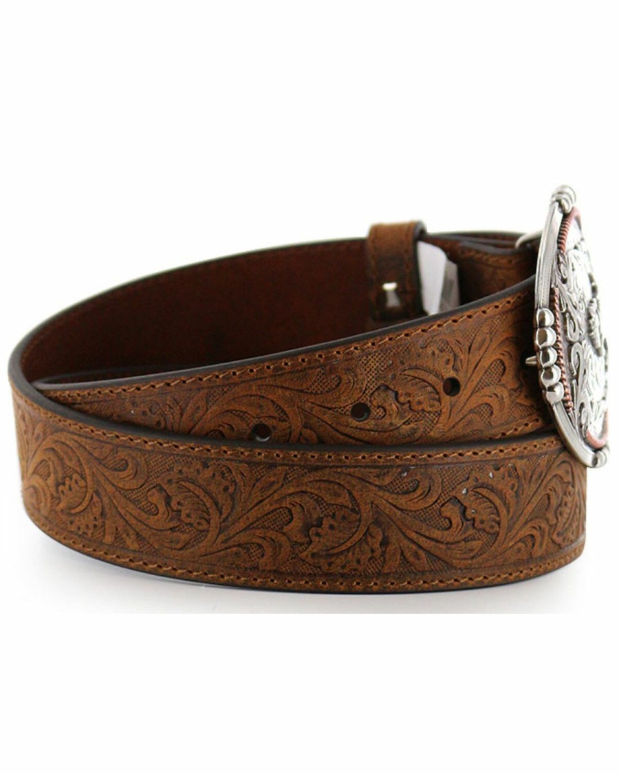 Men Cody James | Cody James Men'S Tooled Leather Belt And Buckle Sale