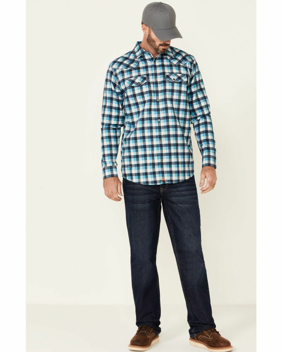 Gifts Cody James | Cody James Men'S Fr Teal Plaid Long Sleeve Work Shirt Tall Online