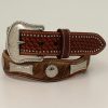 Men Cody James | Cody James Men'S Scallop Hair-On Basketweave Concho Western Belt Sale