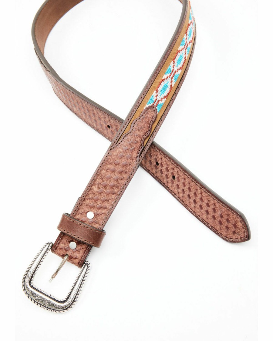 Men Cody James | Cody James Men'S Southwestern Basket Weave Western Belt Discount