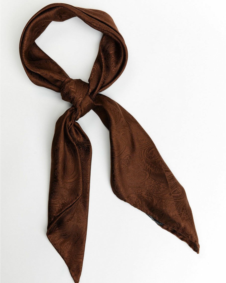 Men Cody James | Cody James Men'S Silk Brown Wild Rag Scarf Online