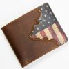 Men Cody James | Cody James Men'S Brown Distressed Flag Bifold Wallet Sale