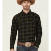 Gifts Cody James | Cody James Men'S Hunter Green Workhorse Plaid Long Sleeve Snap Western Flannel Shirt Online