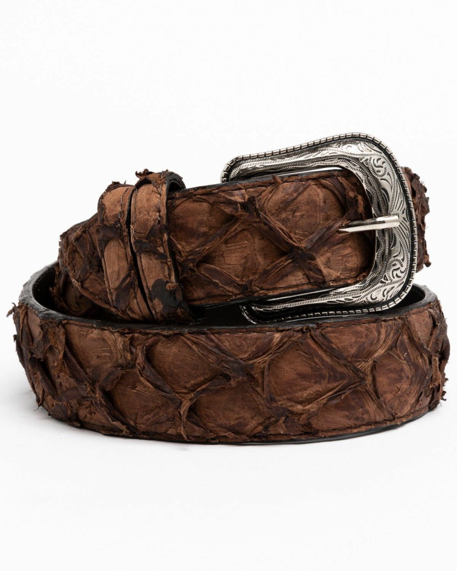 Men Cody James | Cody James Men'S Brown Pirarucu Exotic Belt Online