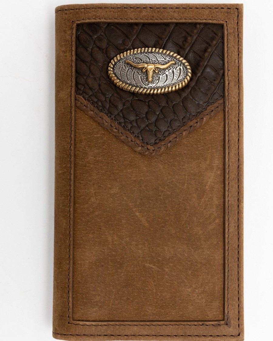 Men Cody James | Cody James Men'S Croc Embossed Leather Checkbook Wallet Sale