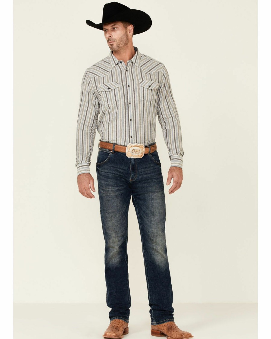 Clothing Cody James | Cody James Men'S Racer Stripe Long Sleeve Snap Western Shirt Online