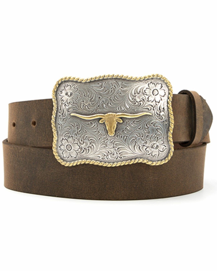 Men Cody James | Cody James Men'S Scalloped Longhorn Western Belt Sale