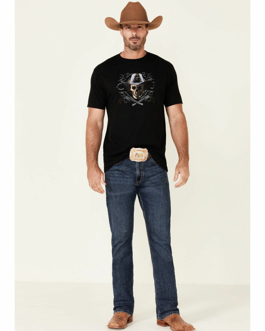 Clothing Cody James | Cody James Men'S Shadow Skull Graphic Short Sleeve T-Shirt Outlet