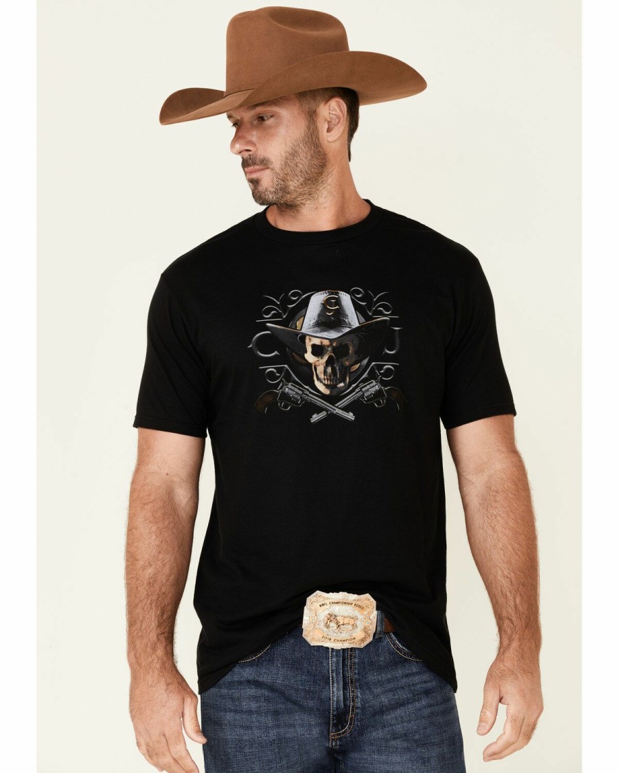 Clothing Cody James | Cody James Men'S Shadow Skull Graphic Short Sleeve T-Shirt Outlet