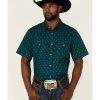 Men Cody James | Cody James Men'S Marlin Geo Print Short Sleeve Snap Western Shirt Sale