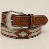 Men Cody James | Cody James Men'S Embossed Basketweave Rawhide Western Belt Sale