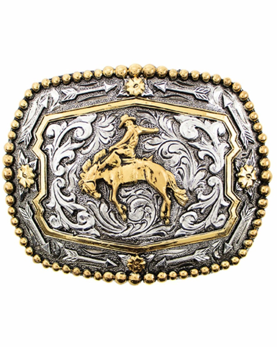 Men Cody James | Cody James Men'S Bronc Rider Beaded Edge Belt Buckle Outlet