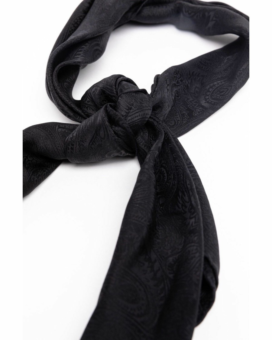 Men Cody James | Cody James Men'S Black Silk Jacquard Scarf Outlet