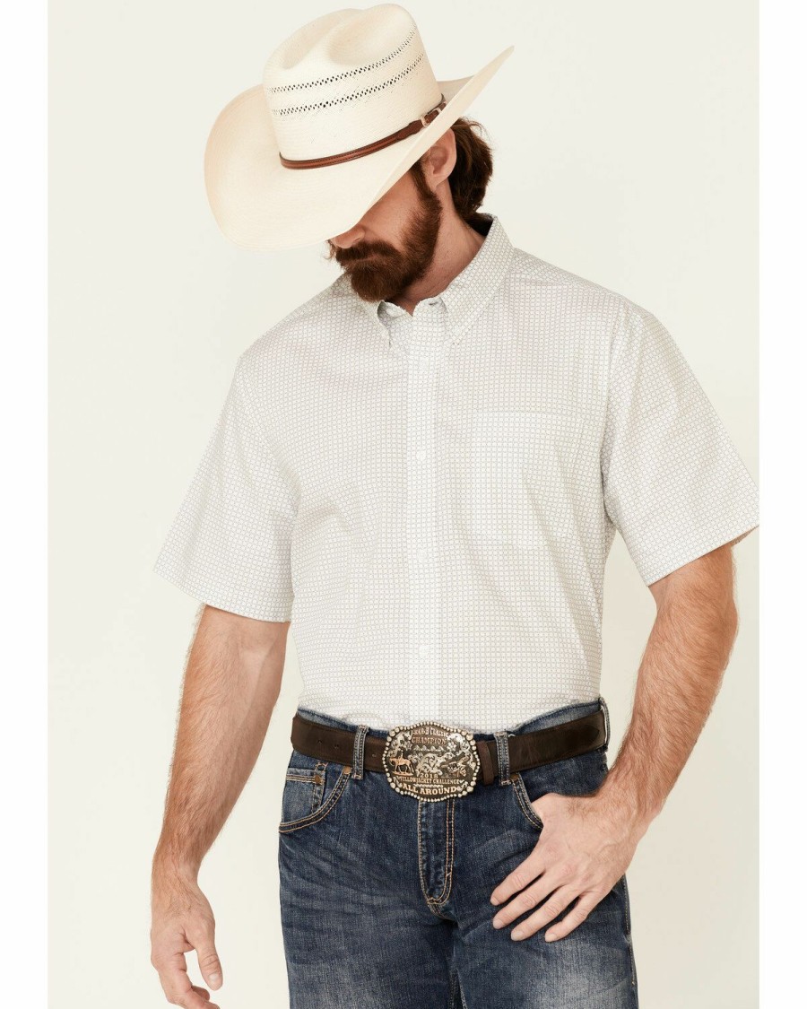 Gifts Cody James | Cody James Core Men'S Bryce Geo Print Short Sleeve Button-Down Western Shirt Outlet