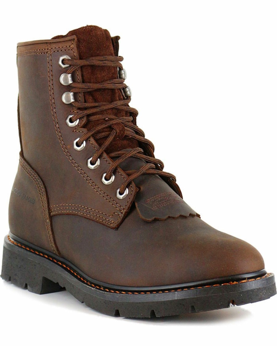 Men Cody James | Cody James Men'S Lace-Up Round Toe Kiltie Work Boots Discount