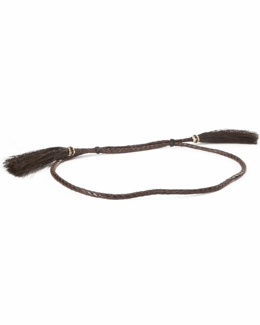 Men Cody James | Cody James Men'S Brown Leather Braid Horse Hair Tassel Hat Band Outlet