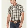 Clothing Cody James | Cody James Men'S Statement Dobby Plaid Short Sleeve Snap Western Shirt Discount