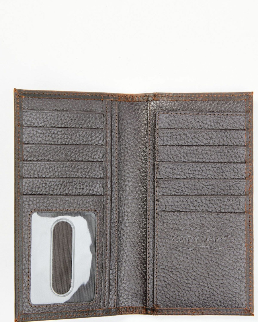 Men Cody James | Cody James Men'S Brown Don'T Tread On Me Rodeo Leather Wallet Sale