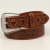 Men Cody James | Cody James Men'S Tooled Billet Overlay Western Belt Discount