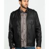 Clothing Cody James | Cody James Men'S Backwoods Distressed Faux Leather Moto Jacket Big & Tall Sale