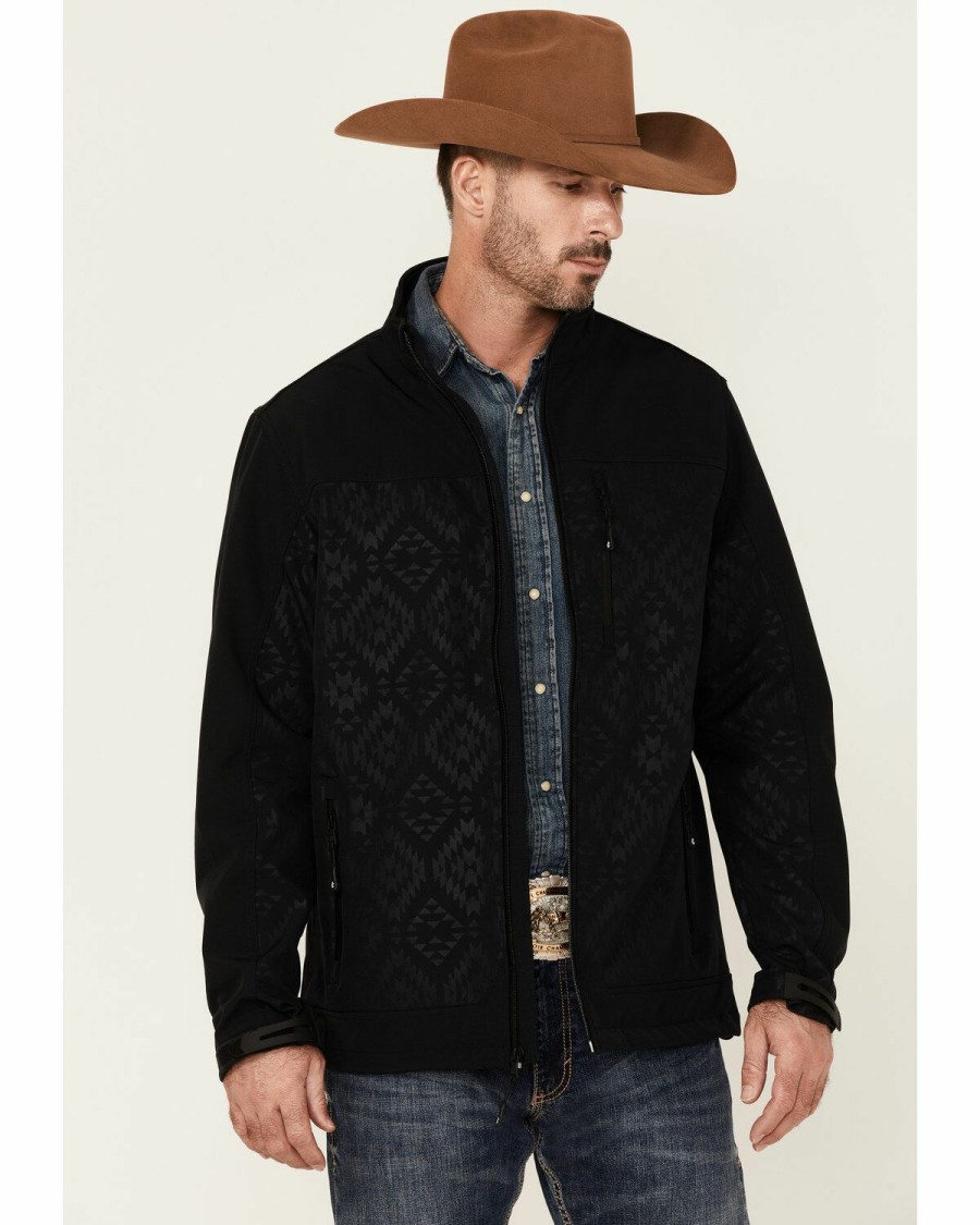 Gifts Cody James | Cody James Core Men'S Charcoal Southwestern Print Zip-Front Steamboat Jacket Discount