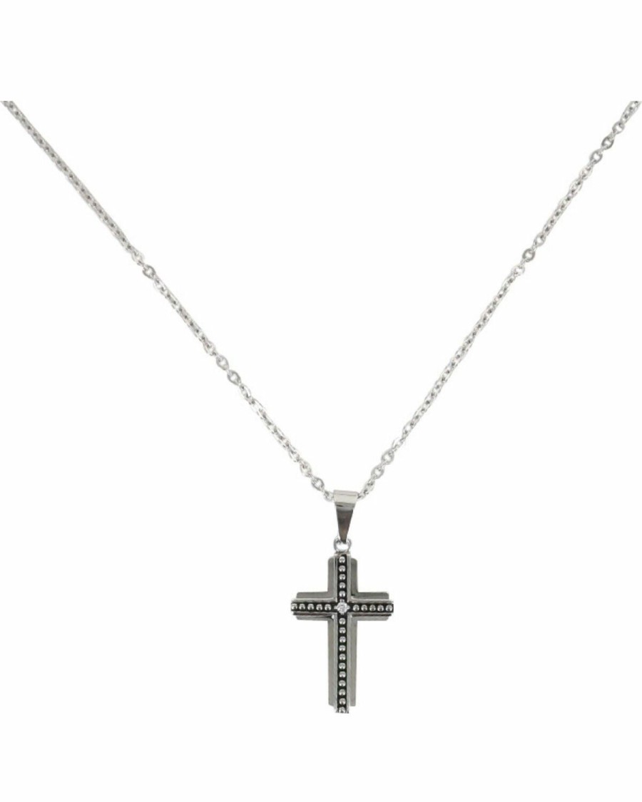 Men Cody James | Moonshine Spirit Men'S Beaded Layer Cross Necklace Cody James Discount