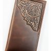 Men Cody James | Cody James Men'S Brown Rodeo Tooled Leather Wallet Sale