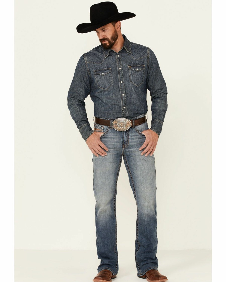 Clothing Cody James | Cody James Core Men'S Silver Spur Medium Wash Performance Stretch Slim Bootcut Jeans Outlet