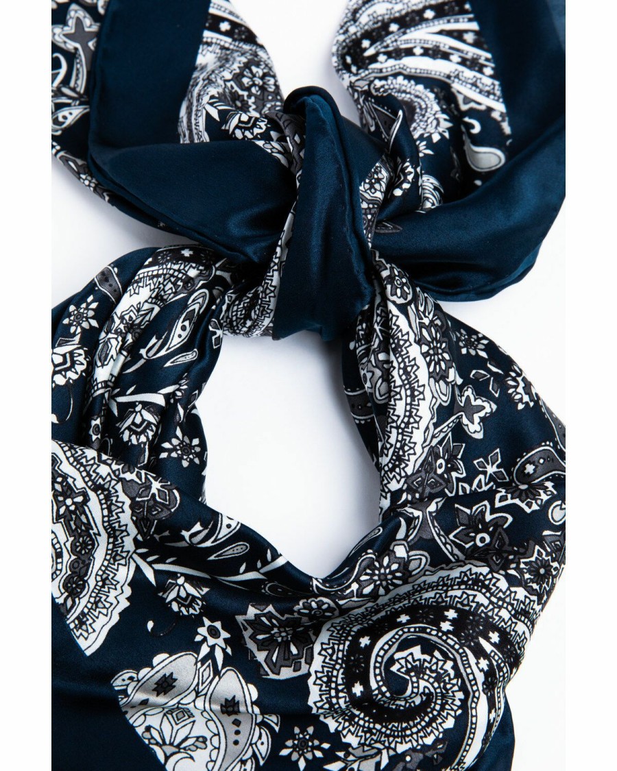 Men Cody James | Cody James Men'S Silk Black Paisley Bandana Online