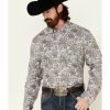 Gifts Cody James | Cody James Core Men'S Rein In Large Floral Print Long Sleeve Button-Down Western Shirt Sale