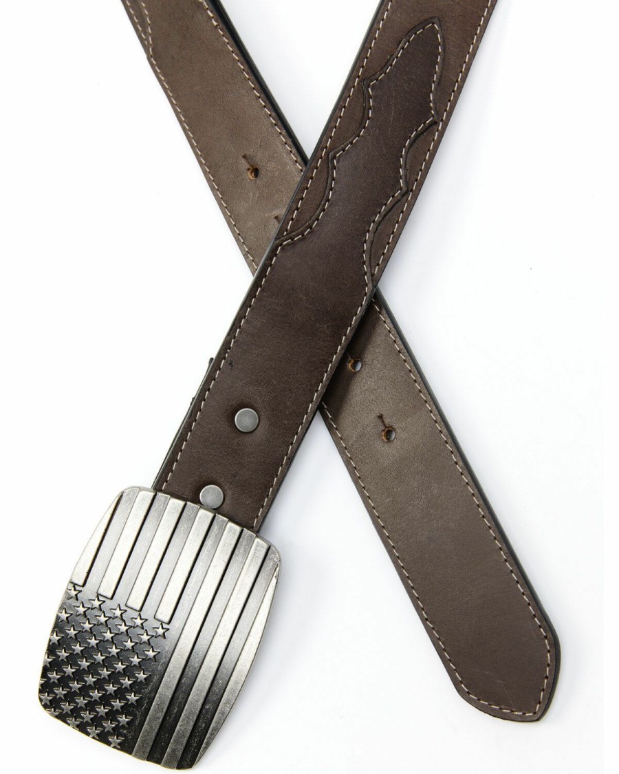 Men Cody James | Cody James Men'S Brown Stars & Stripes Western Belt Sale