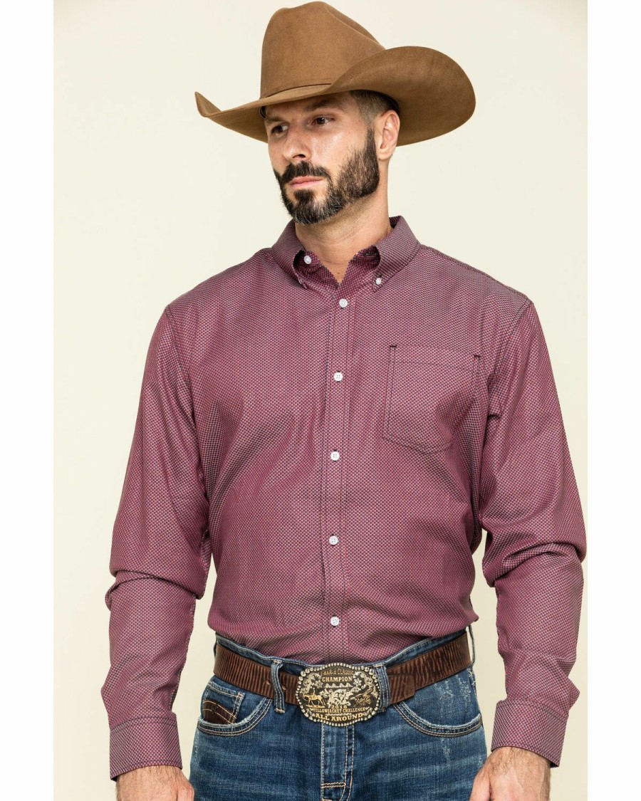 Gifts Cody James | Cody James Core Men'S Holler Geo Print Long Sleeve Western Shirt Online