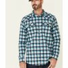 Clothing Cody James | Cody James Men'S Fr Teal Plaid Long Sleeve Work Shirt Sale